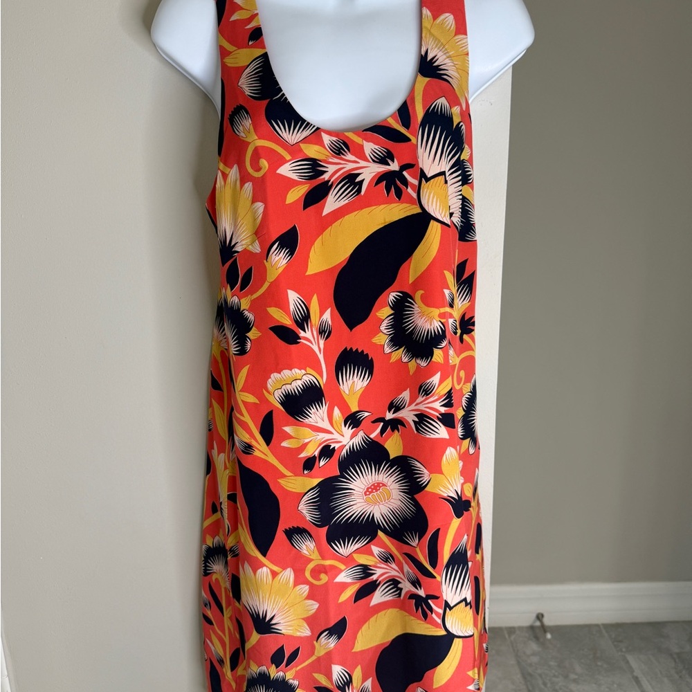J.Crew Twist Back Hibiscus Silk Floral Dress